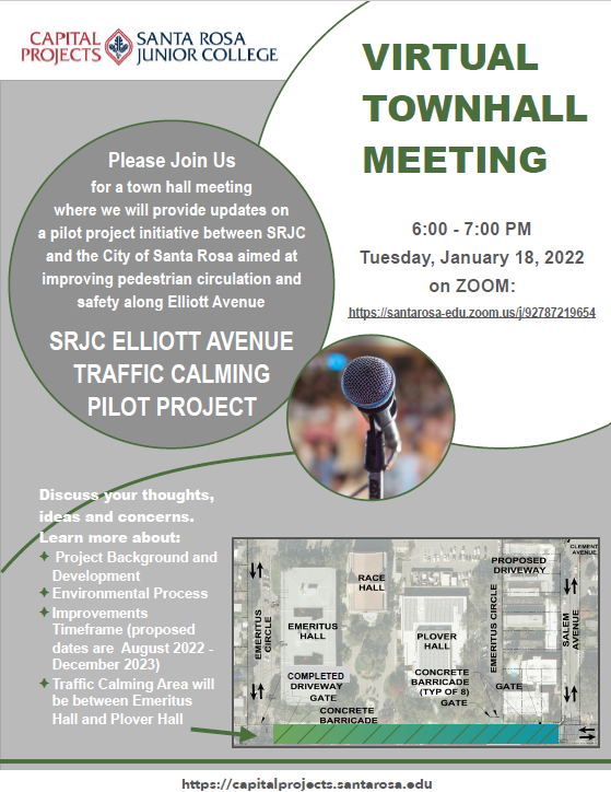 SRJC Elliott Avenue Traffic Calming Pilot Project Flyer